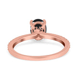 Art Deco Oval Natural Stone Wedding Ring