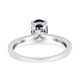 Art Deco Oval Natural Stone Wedding Ring