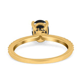 Art Deco Oval Natural Stone Wedding Ring