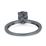 Art Deco Oval Natural Stone Wedding Ring