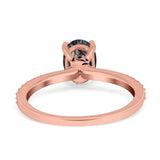 Art Deco Oval Natural Stone Wedding Ring