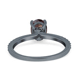 Art Deco Oval Natural Stone Wedding Ring