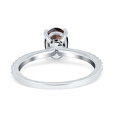 Art Deco Oval Natural Stone Wedding Ring