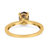 Art Deco Oval Natural Stone Wedding Ring