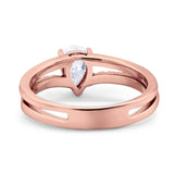 Art Deco Pear Natural Stone Wedding Ring