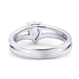 Art Deco Pear Natural Stone Wedding Ring