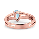 Art Deco Pear Natural Stone Wedding Ring