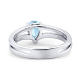 Art Deco Pear Natural Stone Wedding Ring