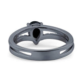 Art Deco Pear Natural Stone Wedding Ring