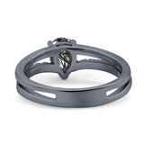 Art Deco Pear Natural Stone Wedding Ring