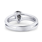 Art Deco Pear Natural Stone Wedding Ring