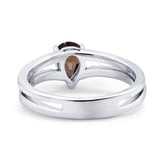Art Deco Pear Natural Stone Wedding Ring