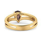 Art Deco Pear Natural Stone Wedding Ring