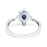 Pear Teardrop Natural Stone Chevron Ring