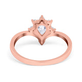 Pear Teardrop Natural Stone Chevron Ring