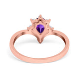 Pear Teardrop Natural Stone Chevron Ring