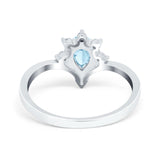 Pear Teardrop Natural Stone Chevron Ring