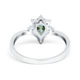 Pear Teardrop Natural Stone Chevron Ring