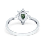 Pear Teardrop Natural Stone Chevron Ring