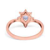 Pear Teardrop Natural Stone Chevron Ring