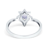 Pear Teardrop Natural Stone Chevron Ring