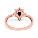 Pear Teardrop Natural Stone Chevron Ring