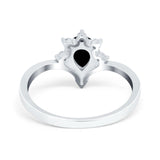 Pear Teardrop Natural Stone Chevron Ring