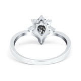 Pear Teardrop Natural Stone Chevron Ring