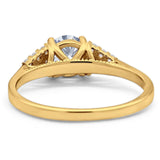 Art Deco Round Natural Stone Wedding Ring