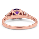 Art Deco Round Natural Stone Wedding Ring