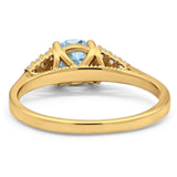 Art Deco Round Natural Stone Wedding Ring