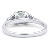 Art Deco Round Natural Stone Wedding Ring