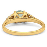 Art Deco Round Natural Stone Wedding Ring