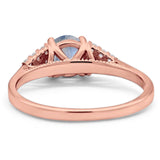 Art Deco Round Natural Stone Wedding Ring