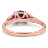 Art Deco Round Natural Stone Wedding Ring