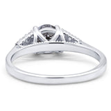 Art Deco Round Natural Stone Wedding Ring