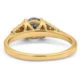 Art Deco Round Natural Stone Wedding Ring