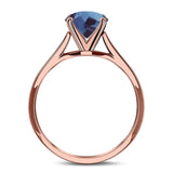  Oval Natural Stone Solitaire Cathedral Ring