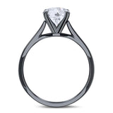  Oval Natural Stone Solitaire Cathedral Ring