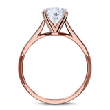  Oval Natural Stone Solitaire Cathedral Ring