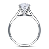  Oval Natural Stone Solitaire Cathedral Ring