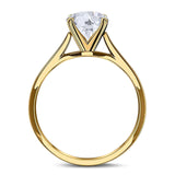  Oval Natural Stone Solitaire Cathedral Ring