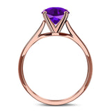  Oval Natural Stone Solitaire Cathedral Ring