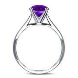  Oval Natural Stone Solitaire Cathedral Ring