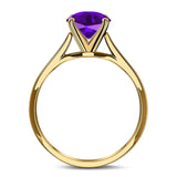  Oval Natural Stone Solitaire Cathedral Ring