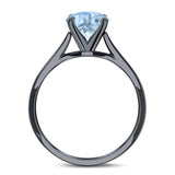  Oval Natural Stone Solitaire Cathedral Ring