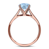  Oval Natural Stone Solitaire Cathedral Ring