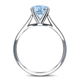  Oval Natural Stone Solitaire Cathedral Ring