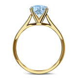  Oval Natural Stone Solitaire Cathedral Ring