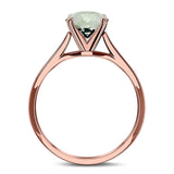  Oval Natural Stone Solitaire Cathedral Ring